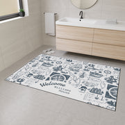 Nautical Heavy Duty Floor Rug, Durable Indoor Outdoor Rug