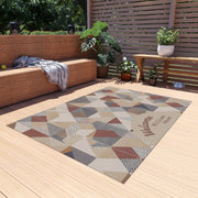 Geometric Welcome Outdoor Rug, Indoor Outdoor Doormat