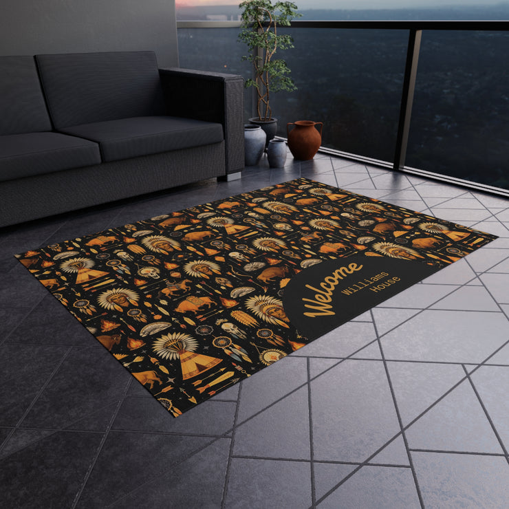 Welcome Outdoor Rug, Indoor/Outdoor Doormat, Unique Home Decor