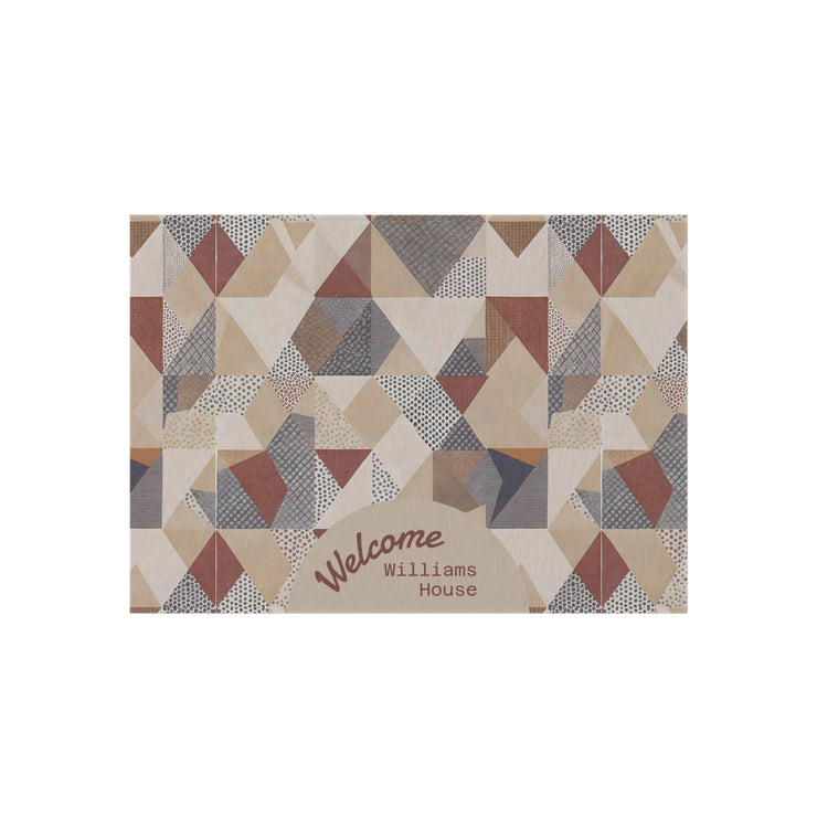 Geometric Welcome Outdoor Rug, Indoor Outdoor Doormat